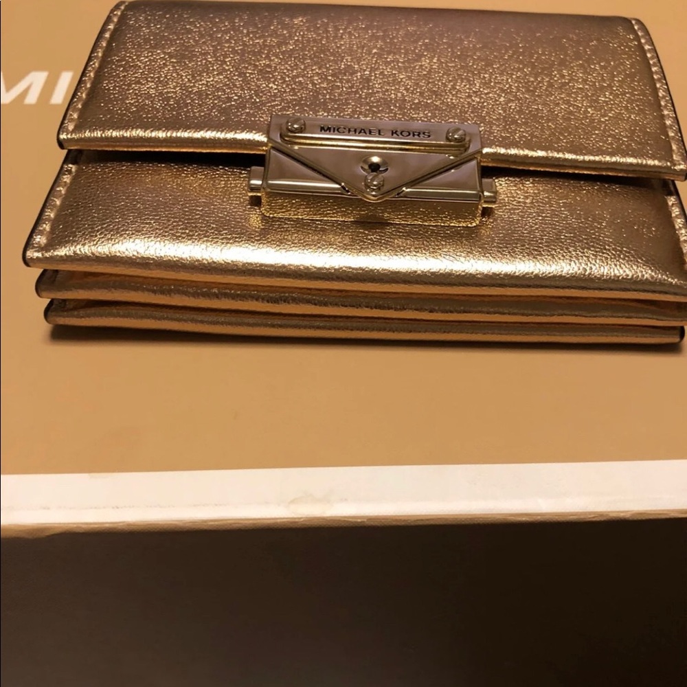 Michael Kors pale gold card case wallet - Picture 4 of 6